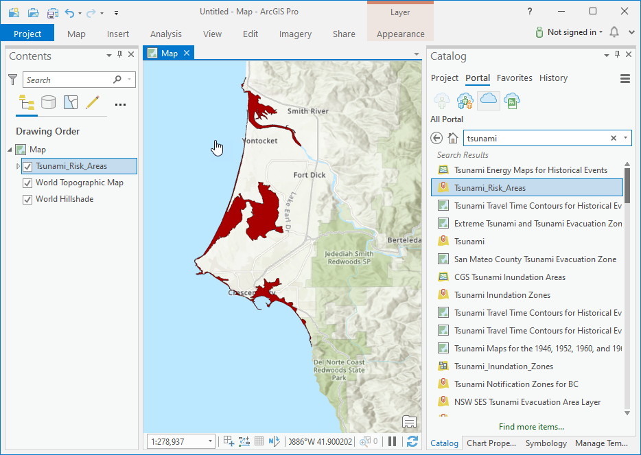 ArcGIS Pro searches ArcGIS Online